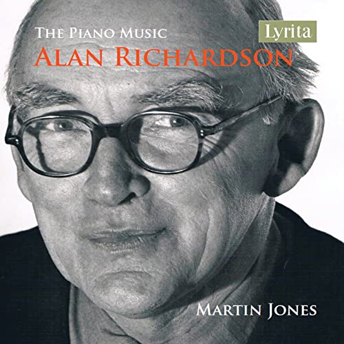 Black and white portrait of Alan Richardson wearing glasses, CD cover art.