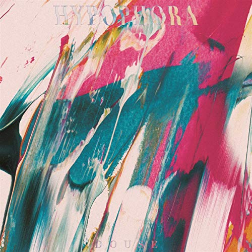 CD cover for Hypophora’s “Douse” featuring abstract pink, teal, and yellow paint strokes.