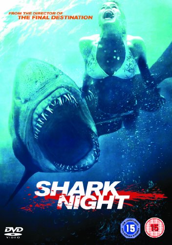 Shark Night DVD cover featuring a large shark and screaming woman underwater.