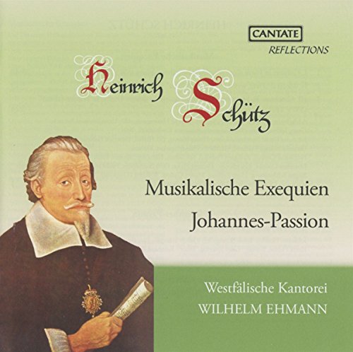 CD cover featuring a portrait of Heinrich Schütz and musical titles.