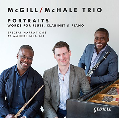 "CD cover featuring three men with musical instruments, smiling, against a white background."