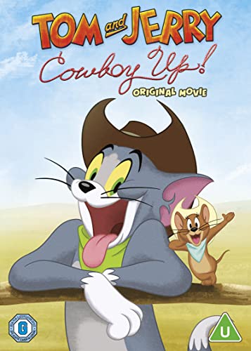 Tom and Jerry dressed as cowboys on a DVD cover.
