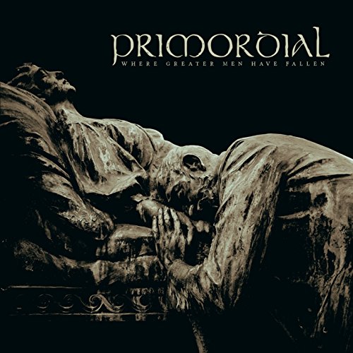 "Album cover featuring a decaying statue on a pedestal against a black background."