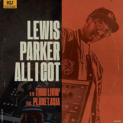 Lewis Parker album cover featuring a portrait of the artist with DJ equipment.