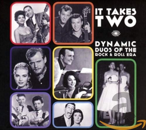 CD cover featuring black and white photos of various rock and roll duos.