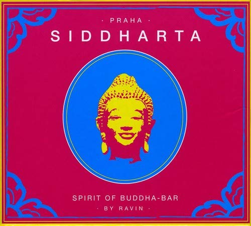 CD cover: red background with blue circle framing a golden Buddha head.
