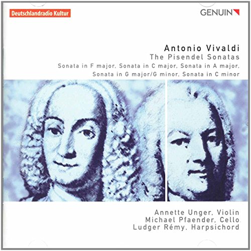 CD cover: portraits of two men in historical dress, Vivaldi’s “Pisendel Sonatas.”