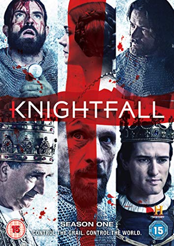 DVD cover for "Knightfall: Season 1" featuring a collage of characters' faces.