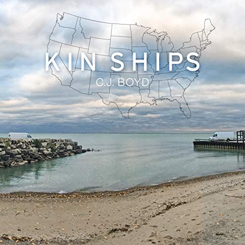 CD cover: US map over a seascape with a rocky shore.