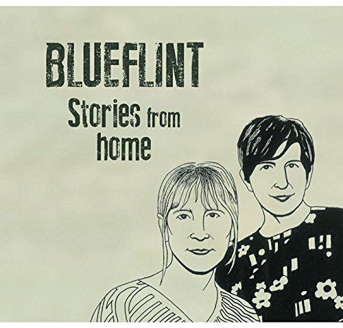 "Album cover with 'Blueflint' and 'Stories from home' text, featuring two illustrated people."