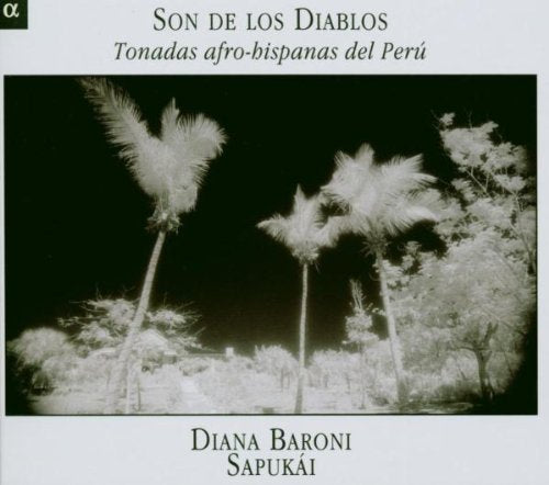 "CD cover with black and white palm trees image and artist's name."