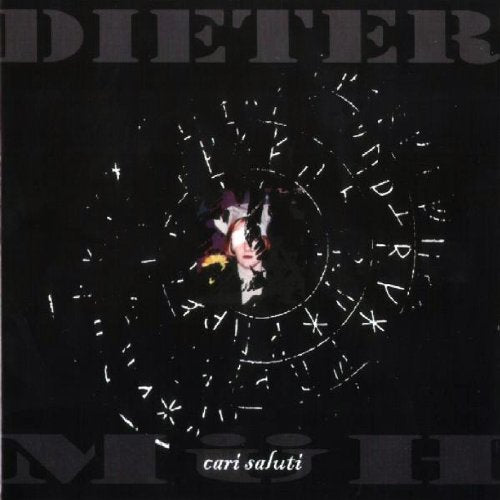 Black album cover with a man's portrait surrounded by a white circular design.