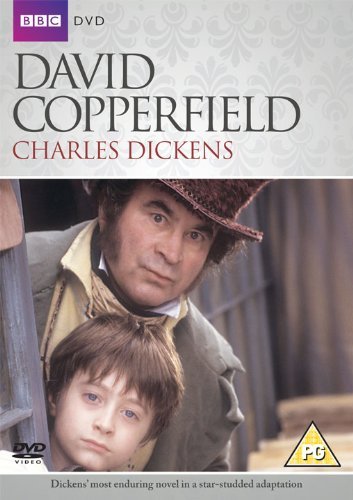 "DVD cover featuring a man and a child, with title 'David Copperfield'."