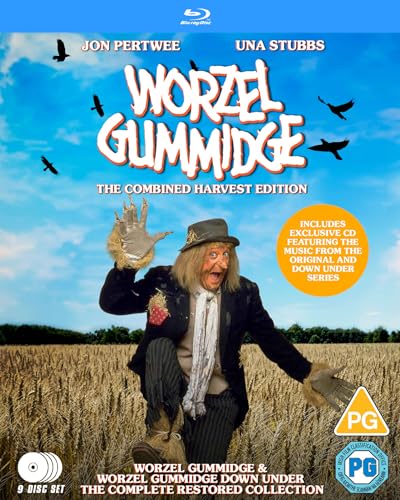 Worzel Gummidge" Blu-ray cover featuring the scarecrow character in a wheat field.