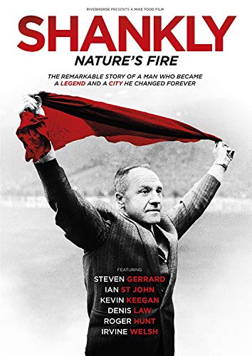 DVD cover for "Shankly: Nature's Fire" featuring Bill Shankly with a red scarf.
