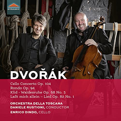 CD cover featuring two men, one holding a cello, with Dvořák text.