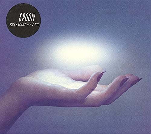 Album cover with hand holding a glowing orb, purple background, "Spoon" logo top left.