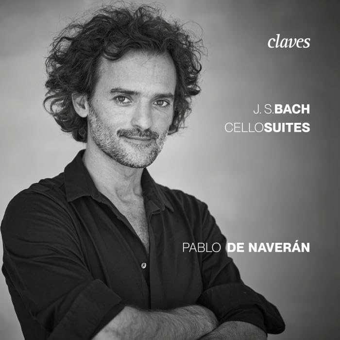 Black and white portrait of Pablo De Naverán, CD cover for Bach’s Cello Suites.