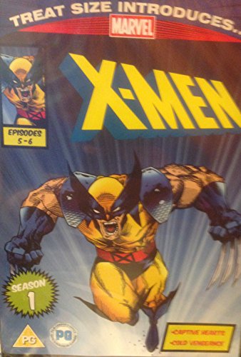 "X-men Season 1 DVD cover featuring Wolverine in a dynamic pose, yellow and blue costume."