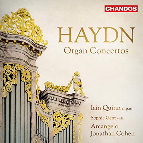 CD cover for Haydn Organ Concertos featuring ornate organ pipes.