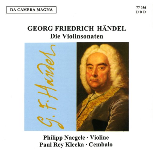 CD cover with portrait of George Frideric Handel, white background, and black text.