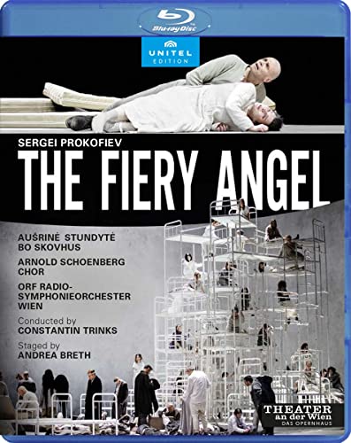 Blu-ray cover for Prokofiev’s “The Fiery Angel” opera with performers listed.