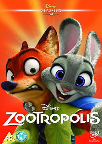 Zootropolis DVD cover featuring a fox and rabbit looking at the viewer.