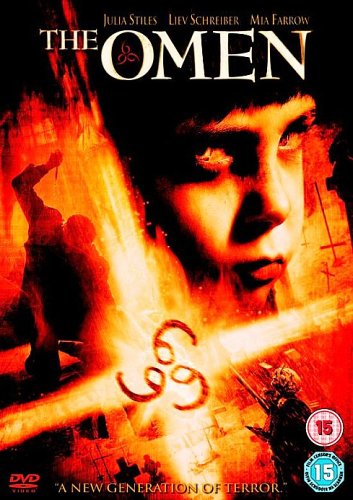 DVD cover for "The Omen" featuring a child's face and the number 666.