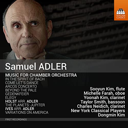 CD cover featuring portrait of composer Samuel Adler and track listing.