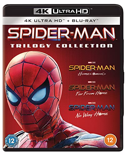 Spider-Man trilogy 4K Ultra HD Blu-ray case with Spider-Man’s face.