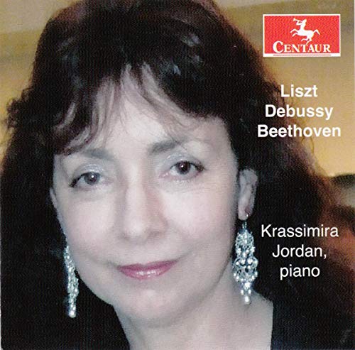 "CD cover featuring a smiling woman with dark hair and dangling earrings, classical music text."