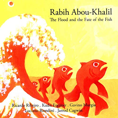 CD cover: red fish swim towards a large, yellow wave.