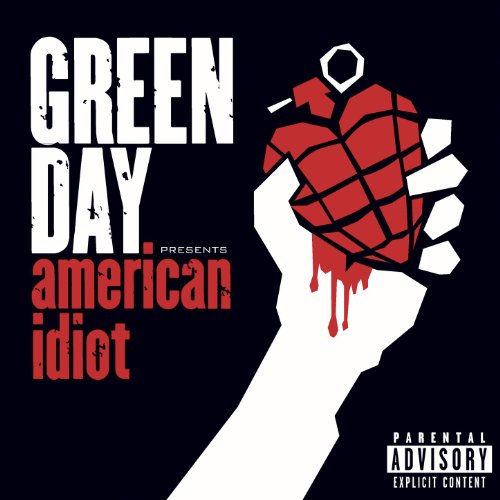 "Album cover with a hand holding a red heart, black background, parental advisory label."