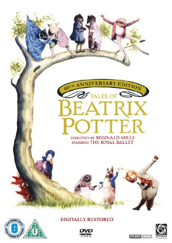 "Tales of Beatrix Potter" DVD cover featuring illustrations of Beatrix Potter's characters on a tree.
