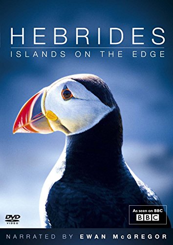 DVD cover featuring a puffin against a blue background with text Hebrides Islands.