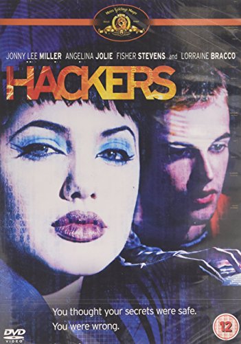 Hackers" DVD cover featuring Angelina Jolie and Jonny Lee Miller’s faces.