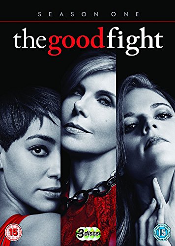 “The Good Fight” Season 1 DVD cover with three women’s faces and handcuffs.