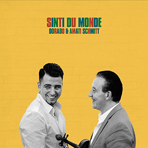 CD cover: two men smiling, with violin detail, on yellow background.