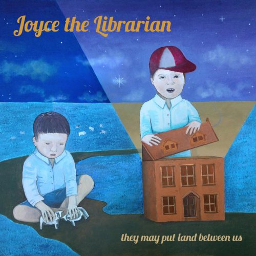 "Album cover art: illustration of two boys, one with robotic legs, under starry sky."