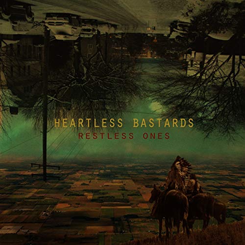 Album cover: figures on horseback before a blurred, dark cityscape.