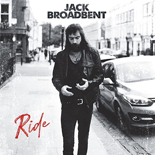 CD cover for Jack Broadbent’s “Ride” featuring a man in a leather jacket.