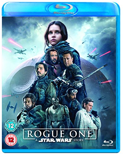 Blu-ray cover for "Rogue One: A Star Wars Story" featuring cast members.