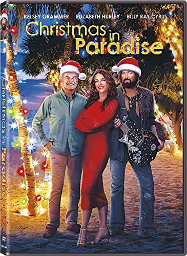 Christmas in Paradise" DVD cover featuring three people on a beach.