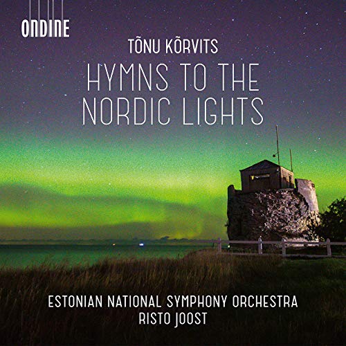 CD cover: a stone tower under a green and starry Nordic sky.