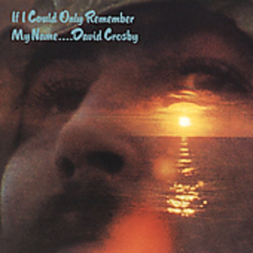 "CD cover art: David Crosby's face with a serene sunset reflection."