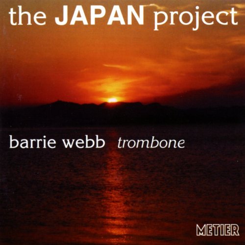 CD cover for “The Japan Project” by Barrie Webb, featuring a sunset.