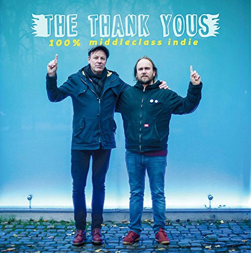CD cover featuring two men in jackets against a blue wall.