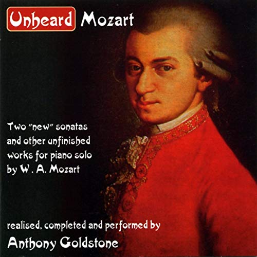 CD cover featuring a portrait of Mozart with red background text.