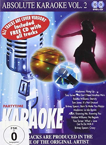 Karaoke DVD cover featuring a microphone, disco ball, and silhouetted singer.