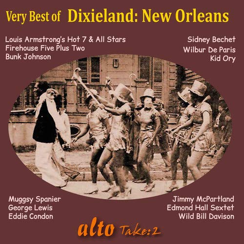 CD cover: vintage photo of a New Orleans jazz band parade.